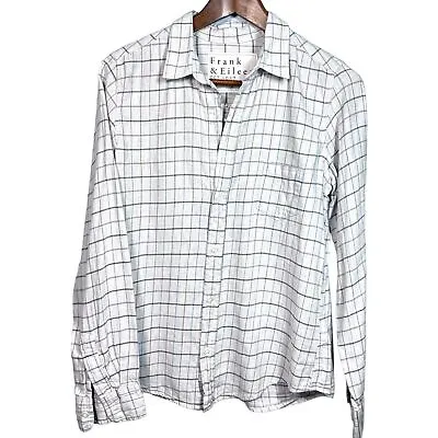 Buy Frank & Eileen Barry Shirt Womens Size M Blue Gray Purple Checkered Button Down • 65.42£