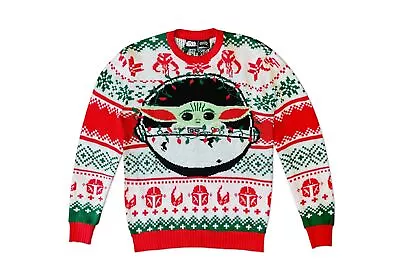Buy Star Wars The Mandalorian The Child With Lights Adult Ugly Christmas Sweater • 123.78£