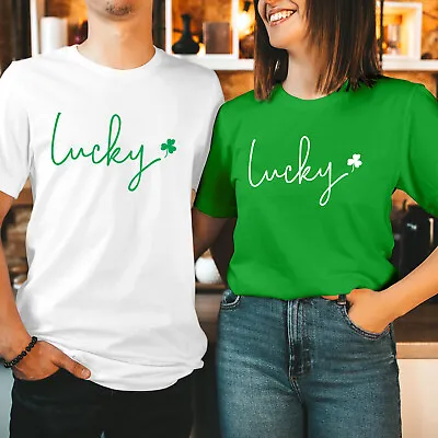 Buy TSHIRT (330) Lucky Shamrock Flower Happy St Patricks Day Irish Men Women T Shirt • 6.99£