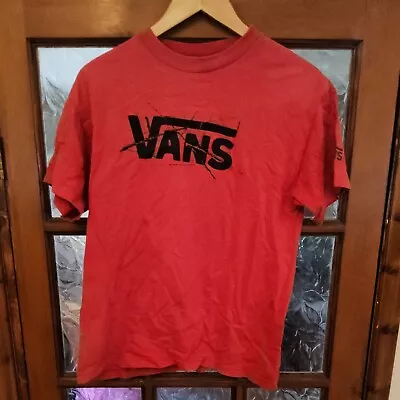 Buy Men's Vintage Vans  Red T Shirt Medium  • 4.50£