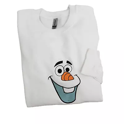 Buy Disney Frozen Olaf Crewneck Sweater White Size XL Christmas Snowman Sweatshirt • 37.99£