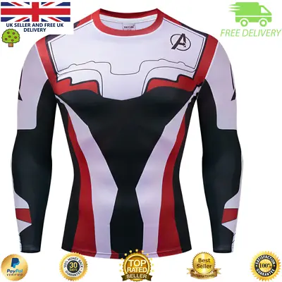 Buy Mens Compression Top Workout Cross Fit MMA Cycling Running High Quality Cosplay • 14.99£