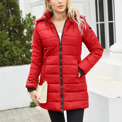 Buy Women's Winter Cotton Parka Quilted Long Coat Hooded Ladies Warm Padded Jacket • 31.99£