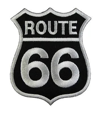 Buy Route 66 Black  Embroidered Iron On Sew On Patch Biker Badge • 2.75£