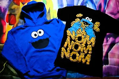 Buy Sesame Street Cookie Monster T-Shirt & Hoodie Combo Lot • 12.12£