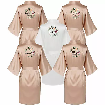 Buy Lace Lace Bridal Bridesmaid V-neck Sexy Dress Satin Robe Comfortable Pajamas • 10.89£