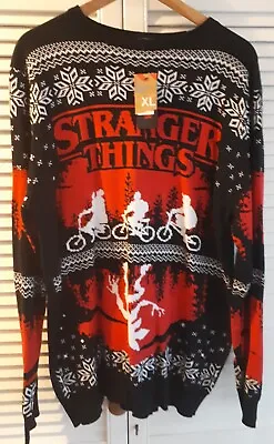 Buy Mens Christmas Jumper Netflix Stranger Things Xmas Festive Knitwear Xl New • 20£