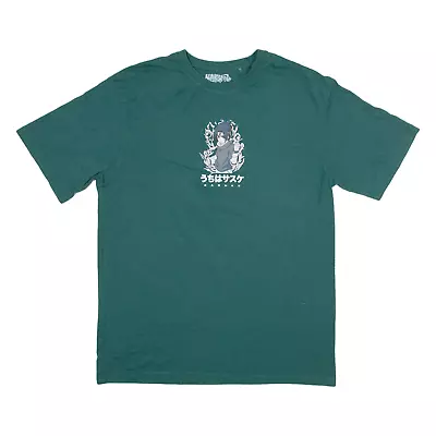 Buy PULL & BEAR Naruto Sasuke Mens T-Shirt Green L • 9.99£