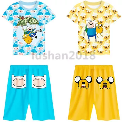 Buy Kids Adventure Time Pyjamas Set Child Cosplay Short Sleeve T-shirt+Shorts Outfit • 11.99£