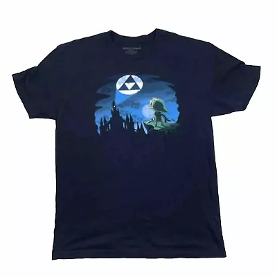Buy Nintendo Zelda Triforce Teeturtle Dark Blue Gaming Casual Top T-Shirt Women’s M • 22.14£