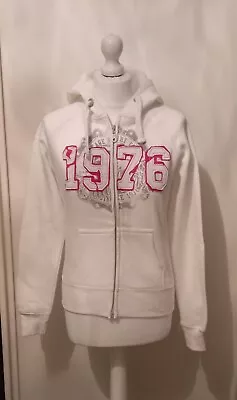 Buy New Look Women's White Full Zipped Hoody With 1976 Logo Size 10 • 8£