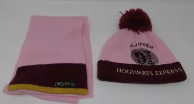 Buy Kids Harry Potter 9 3/4 Hogwarts Express Hat & Scarf George Age 4-8 Pink • 10£