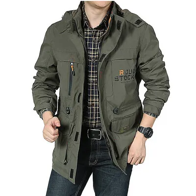 Buy Winter Warm Mens Military Jacket Waterproof Hooded Coat Outdoor Tactical Coat • 21.37£