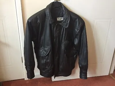 Buy Men’s Small Black Leather Blouson Style Jacket By Yellow Cab Circa 1990 • 39.99£