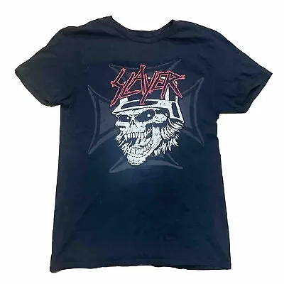 Buy 2017 SLAYER Concert Tour T-Shirt SKELETON MILITIA S M Black Short Sleeve • 12.82£
