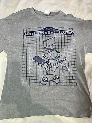 Buy Vintage Sega Mega Drive Master System Grey T-Shirt Retro Style  UK Size M • 15£