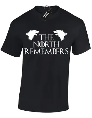 Buy The North Remembers Mens T Shirt Game Of Jon Snow Dragon Thrones Aria Direwolf • 7.99£