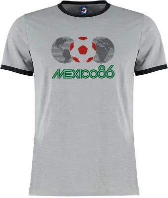 Buy World Cup Mexico 1986 Football Soccer Retro Vintage Ringer T-Shirt • 16.99£
