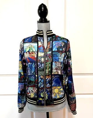 Buy DISNEY MINKPINK Women’s Beauty And The Beast Stained Glass Bomber Jacket-Size XS • 48.18£