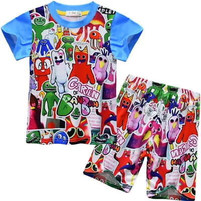 Buy Garten Of Banban Kids Boys Horror Game 2PCS Outfits PJs Top Shorts Pyjamas Set • 8.99£