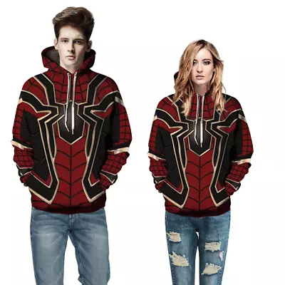 Buy Infinity War Iron Spider Hoodie Sweatshirt Coat Jacket Spiderman Cosplay Costume • 17.99£