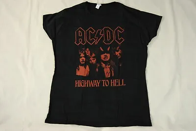 Buy Ac/dc Highway To Hell Ladies Skinny T Shirt New Official Touch Too Much Angus • 10.99£