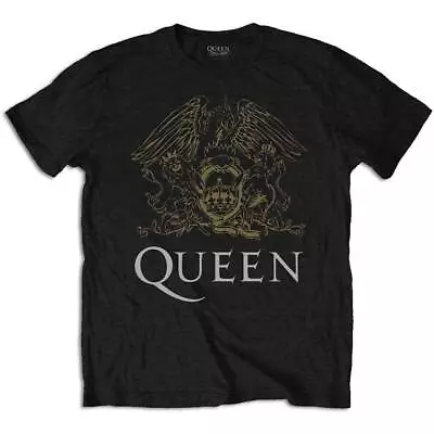 Buy QUEEN- CREST Official T Shirt Black Mens Licensed Merch New • 15.99£
