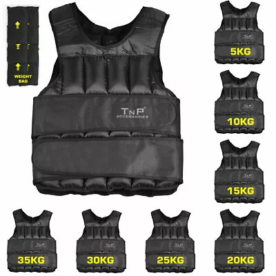 Buy TnPAdjustable Weighted Vest Weight Fitness Training Jacket Running Gym Waistcoat • 45.99£