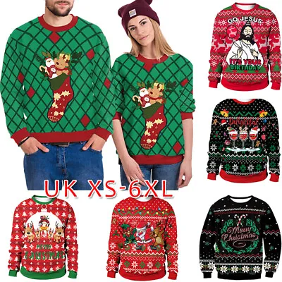 Buy Girls Ladies Womens Xmas Christmas Novelty Jumper Sweater Rudolph Top Unisex • 13.99£