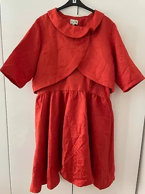 Buy Lindy Bop Marcella Burnt Orange Dress And Jacket Size 24 New With Tags • 14.99£