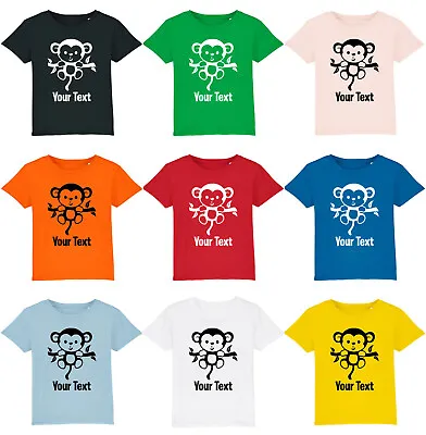 Buy Personalised Monkey Your Text T-Shirt Cute Funny Monkey Lover Animal Unisex Top • 9.99£