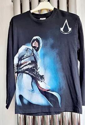 Buy Assassins Creed Young Teen's - Unisex T-Shirt Long Sleeve Size S Black-White • 7.50£