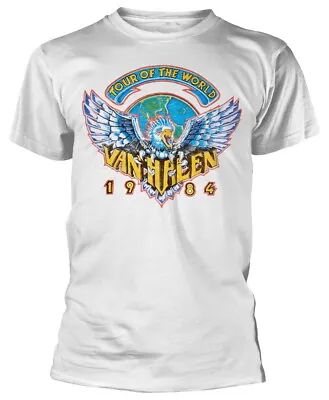Buy Van Halen Tour Of The World 84 White T-Shirt - OFFICIAL • 16.29£