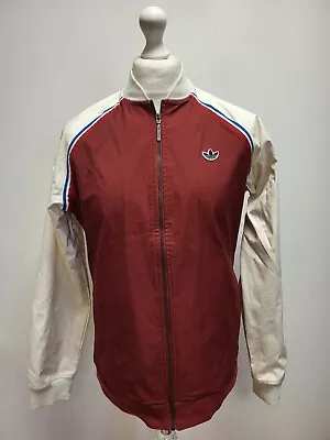 Buy Ll229 Mens Adidas Originals Burgundy Beige Zipped Bomber Jacket Uk M Eu 50 • 24.99£