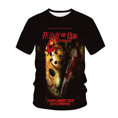 Buy Unisex T-shirt Friday The 13th Black Jason Vorhees Mens Shirt Gift Horror Movie • 16.79£