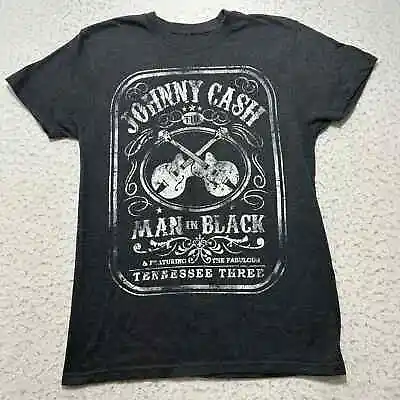 Buy Johnny Cash Adult Small Man In Black Tennessee Three Rock Graphic T Shirt • 12.24£