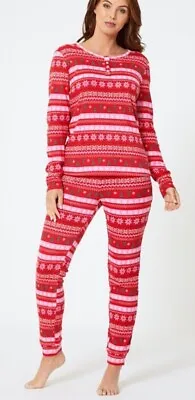 Buy Christmas Waffle Red Pyjamas  Brand New Size 12-14uk G1 • 18.99£