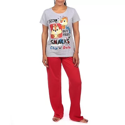 Buy Disney Chip 'N' Dale Pyjamas Adults Womens S-XXL Loungewear PJs Pyjama Set Red • 17.99£