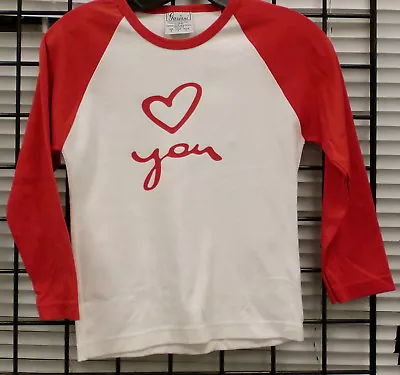 Buy LOVE YOU  Women  3/4 Sleeve Raglan T Shirts RED On White  SIZE SMALL ONLY • 9.40£