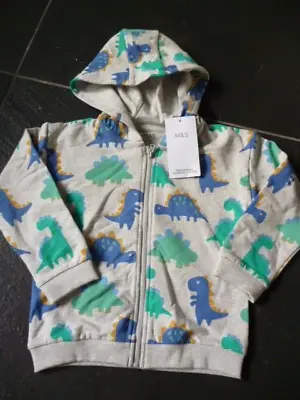 Buy Boys Dinosaur Zip Up  Hoodie/Jacket  Marks & Spencer. 2-3 Years.BNWT • 9£