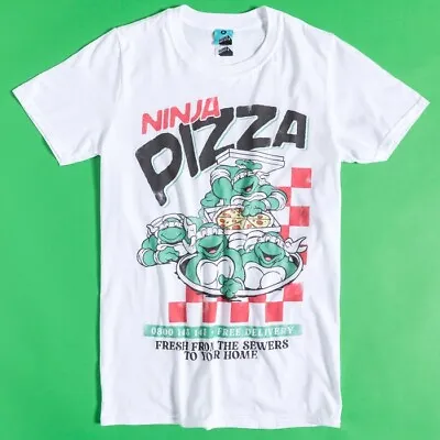 Buy Official Teenage Mutant Ninja Turtles Pizza White T-Shirt : M,L,XL,XXL • 19.99£