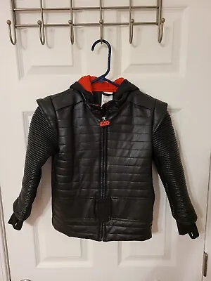 Buy Disney Store Star Wars Kylo Ren Hooded Jacket Cape Faux Leather Boys Size 5-6 • 23.62£