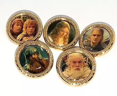 Buy Set Of 5 Lord Of The Rings Pins LOTR Jewelry Gold Tone Collectable • 18.94£