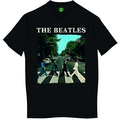 Buy The Beatles T Shirt Abbey Road & Logo Official Mens Black Tee NEW All Sizes. Sgt • 14.88£