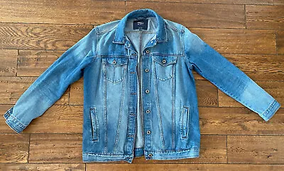 Buy Only Ladies Mid Blue Longer Denim Jacket Size 10 • 16.99£