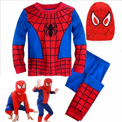 Buy Kids Boy Spiderman Costume Fancy Dress Cosplay Party Outfit Set Clothes Suits • 5.22£