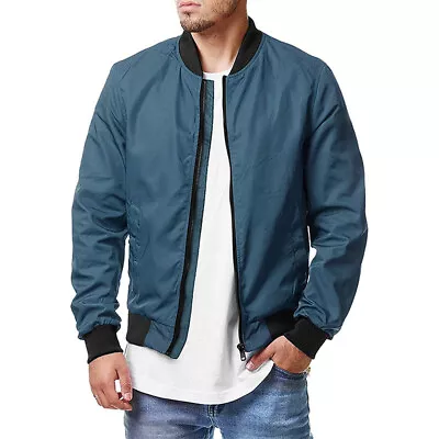 Buy MenJacket Zip Windbreaker Coat Casual Outwear Lightweight Bomber Baseball Tops • 12.21£