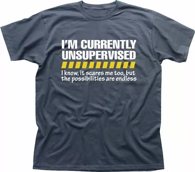 Buy Unsupervised Mens Funny Joke T-shirt Gift For Him Or Her Son Dad Grandad  9225 • 13.95£