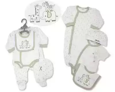 Buy Baby Sleepsuit Set Animals & Stars Set 4 Piece Clothes Gift Layette Neutral 0-9M • 15.95£