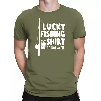 Buy Lucky Fishing Mens Tshirt Funny Fisherman Joke Do Not Wash Fathers Day Gift Tee • 7.49£